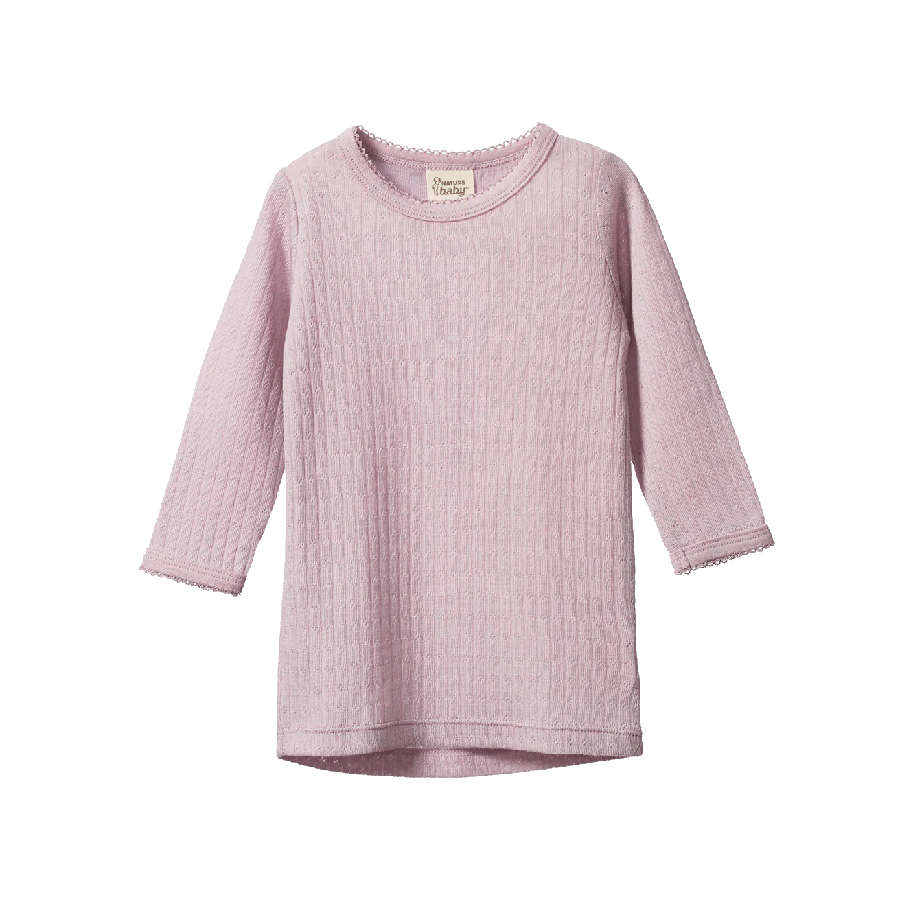 Nature Baby Merino Essential Long Sleeve Cloud Tee Pointelle Lilac