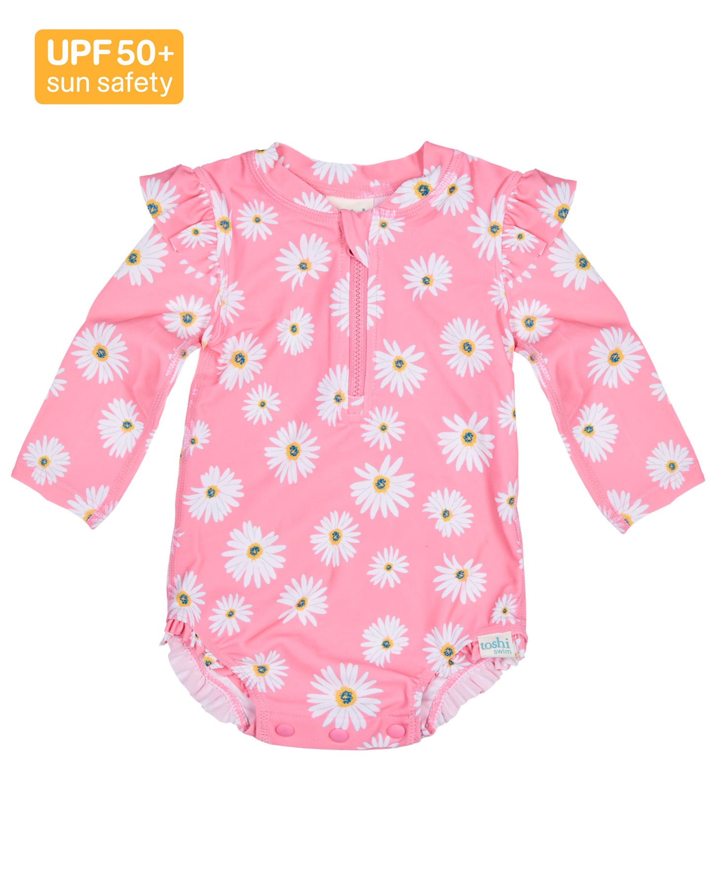 Toshi Baby Swim Long Sleeve Onesie Ripple Daisy Watermelon