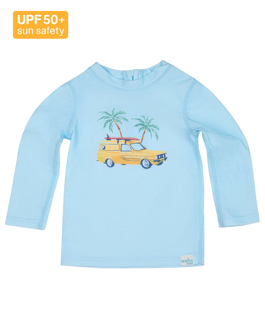Toshi Babies Swim Long Sleeve Rashie Splash Swell Seekers Sky