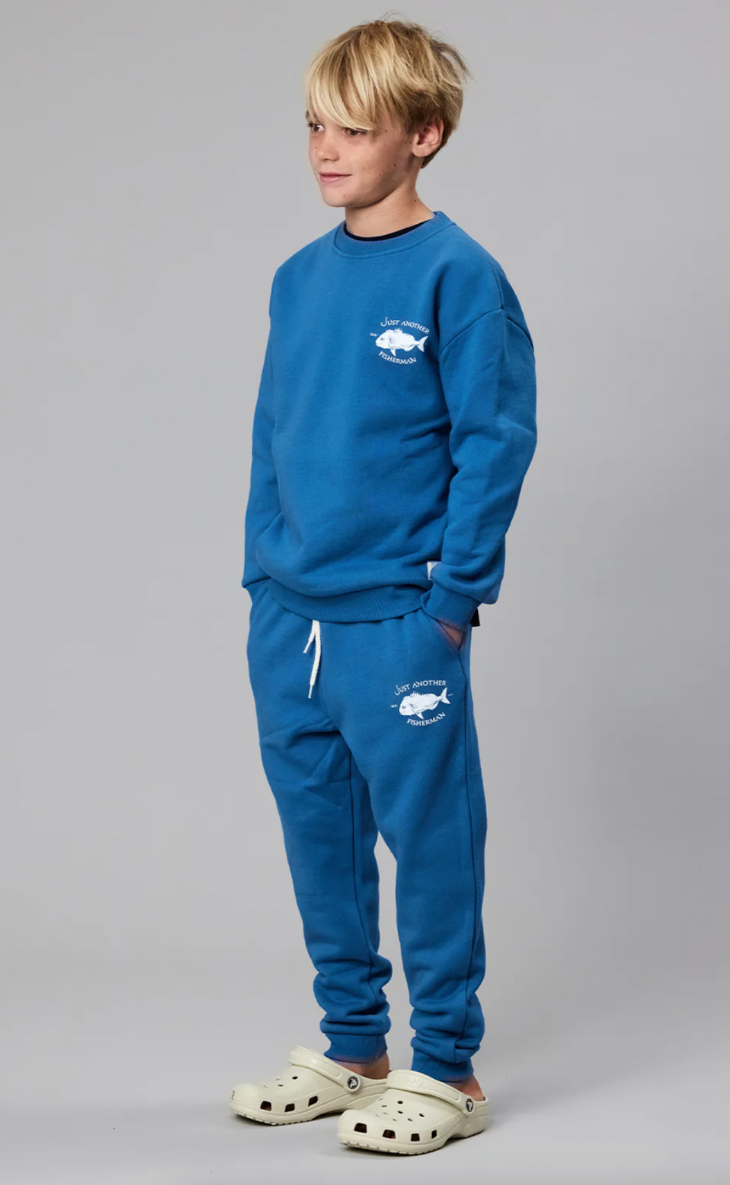 Just Another Fisherman Mini Snapper Trackpants Salvage Blue