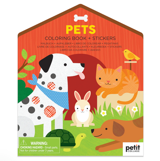 Le Petite Collage Colouring Book with Stickers Pets