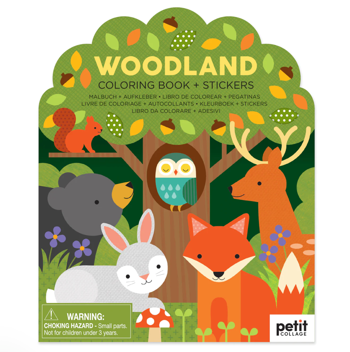 Le Petite Collage Colouring Book with Stickers Woodland Animals