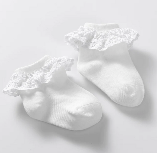 maMer Amelia Socks With Lace - White