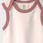 Babu Organic Cotton Singlet Bodysuit Petal Contrast