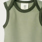 Babu Organic Cotton Singlet Bodysuit Sage Contrast