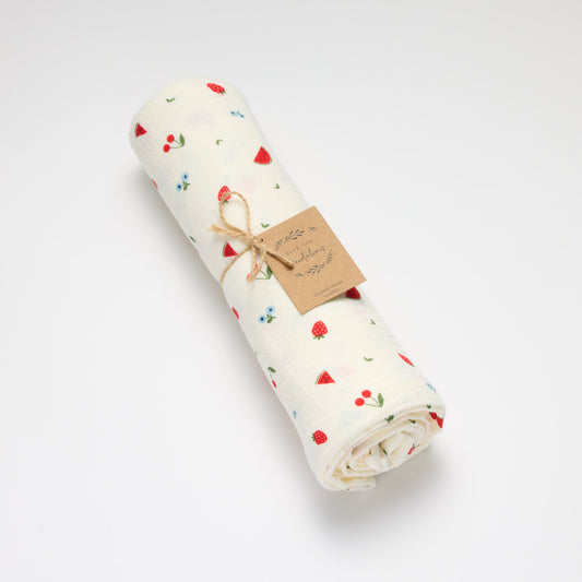Over the Dandelions Swaddle Organic Muslin Sweet Pickings