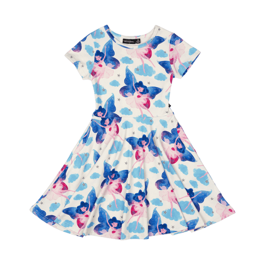 Rock Your Kid Fairy Girls Short Sleeve Waisted Dress