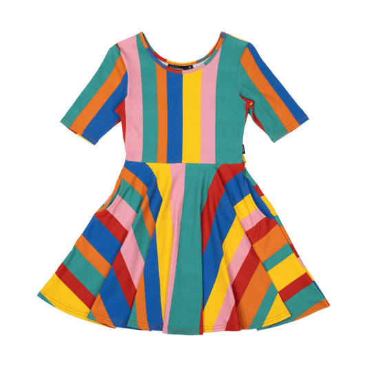 Rock Your Kid Rainbow Stripes Mabel Dress