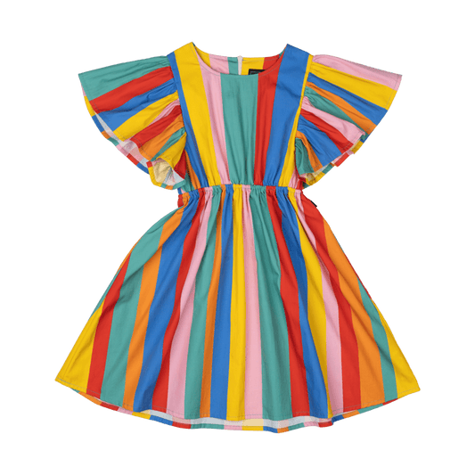 Rock Your Kid Rainbow Stripes Angel Wing Dress
