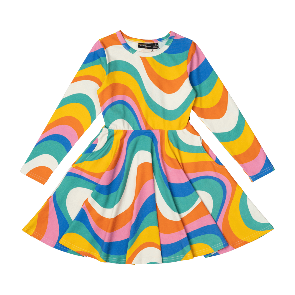 Rock Your Kid Into The Groove Waisted Dress
