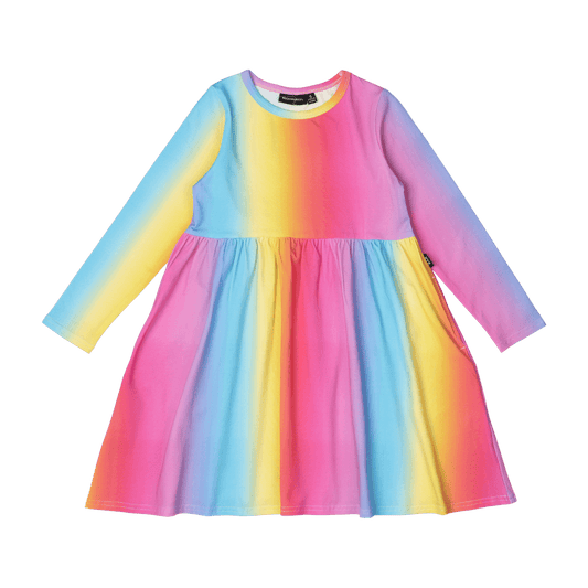 Rock Your Kid Rainbow Long Sleeve Dress