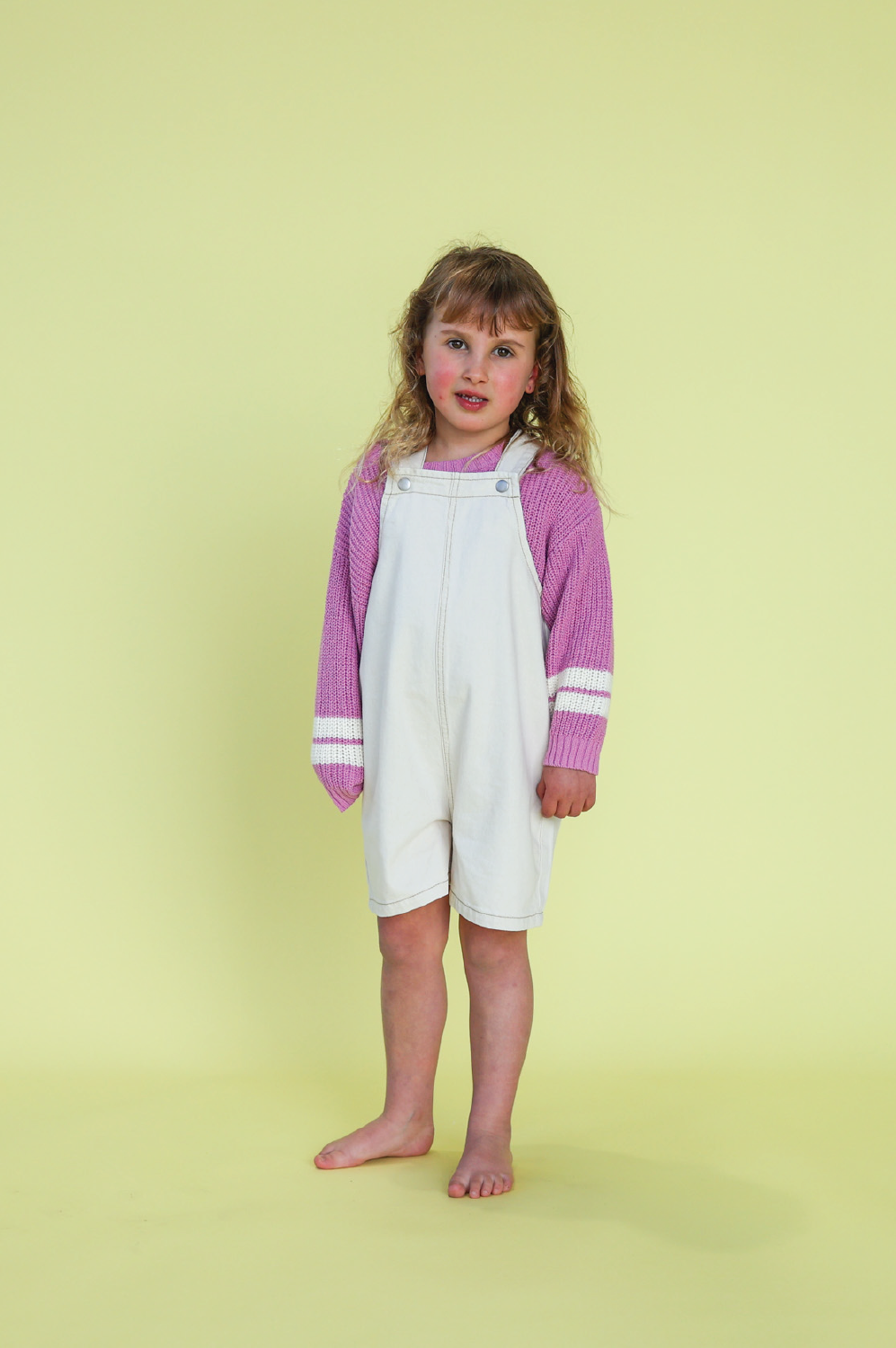 Grown Everyday Twill Short Overalls Milk
