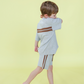 Grown Striped Ribbed Shorts Grey