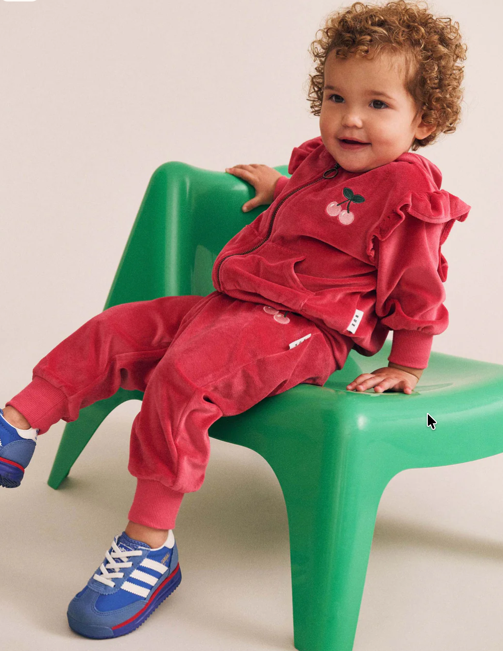 Huxbaby Very Cherry Velour Zip Hoodie