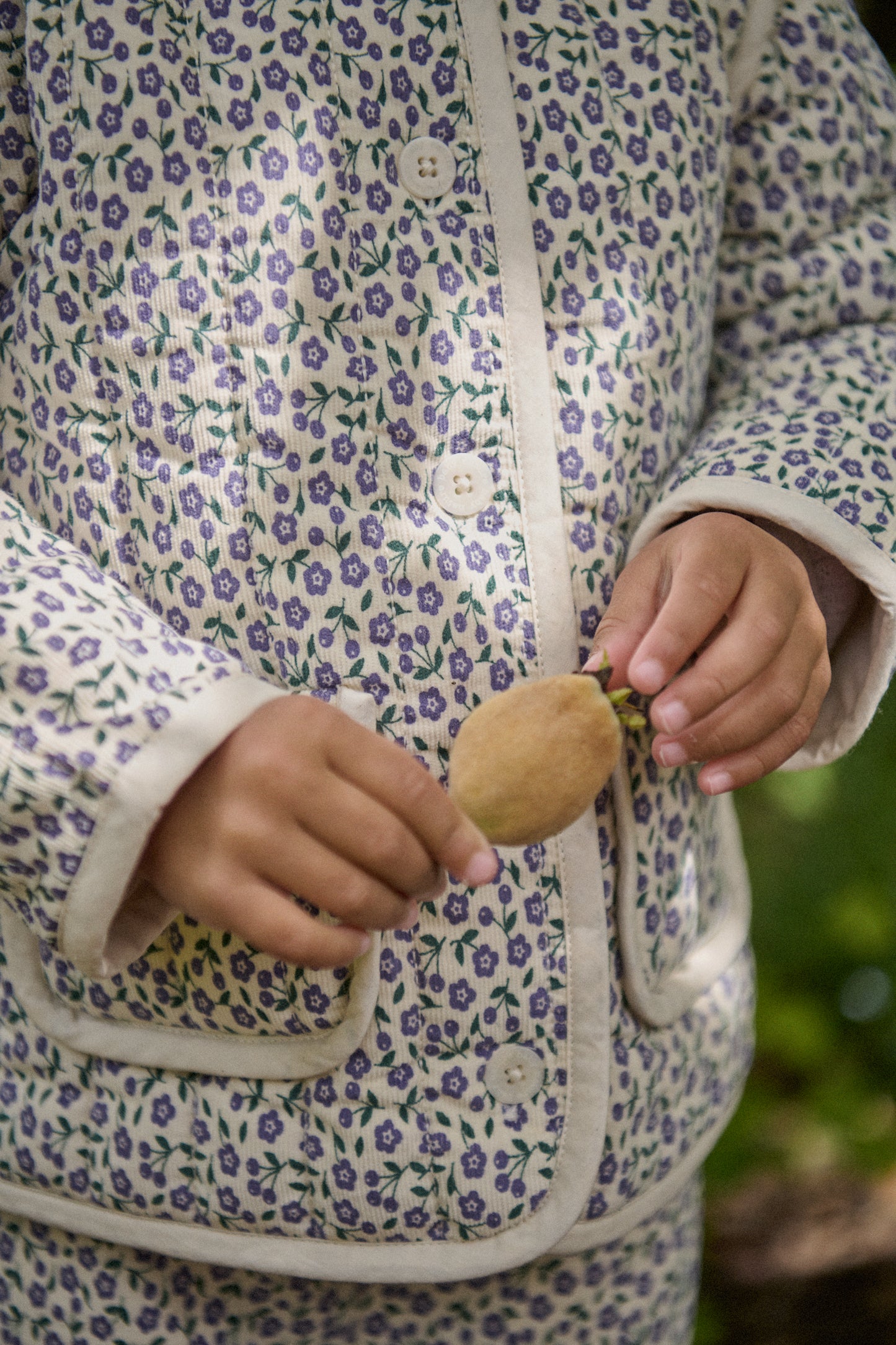 Nature Baby Edith Quilted Jacket Briarwood Heron Print