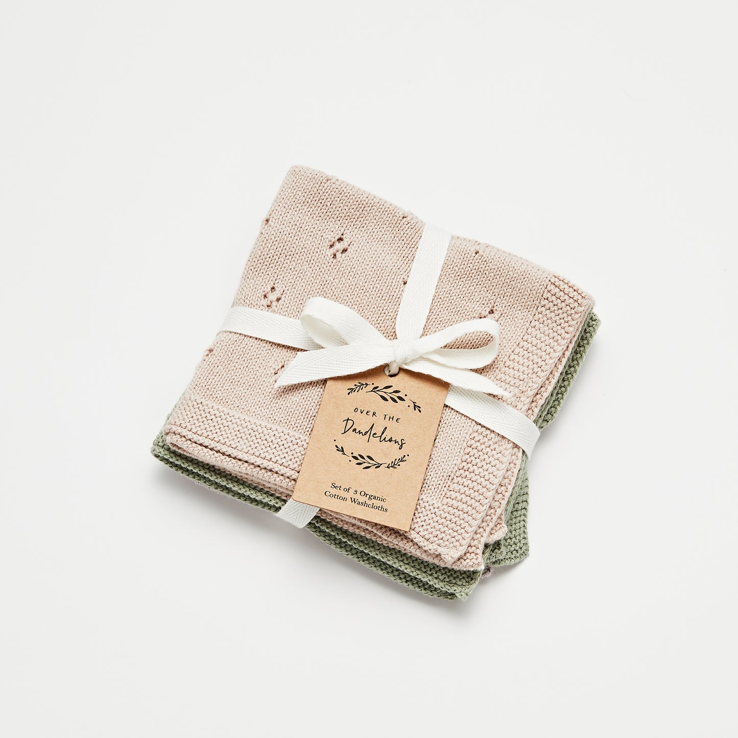 Over the Dandelions Washcloth Set of 3 Fawn | Thyme | Mushroom