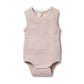 Wilson & Frenchy Stripe Rib Ruffle Bodysuit Plum