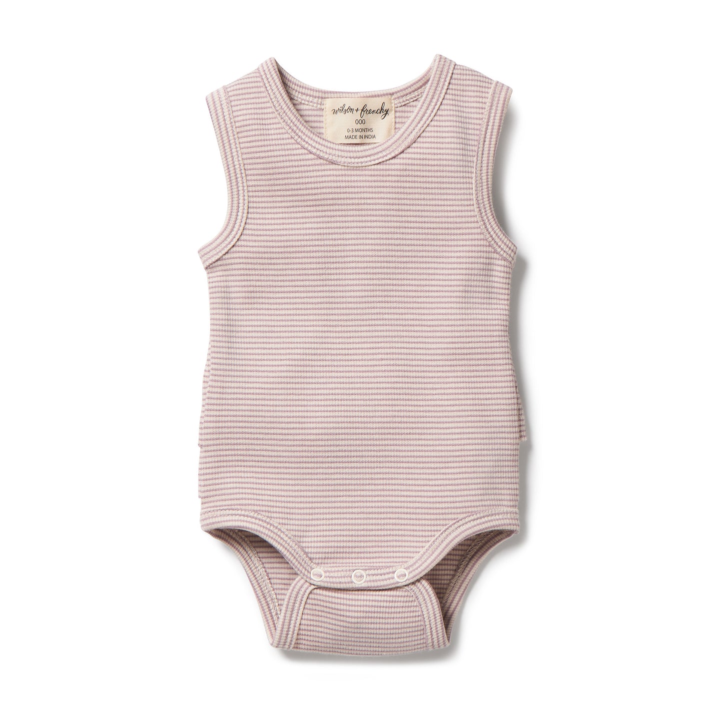Wilson & Frenchy Stripe Rib Ruffle Bodysuit Plum