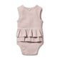 Wilson & Frenchy Stripe Rib Ruffle Bodysuit Plum