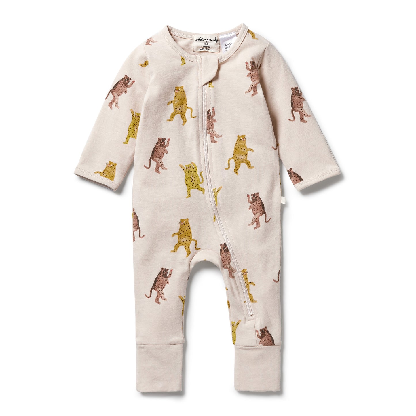 Wilson & Frenchy Organic Zipsuit with Feet Roar