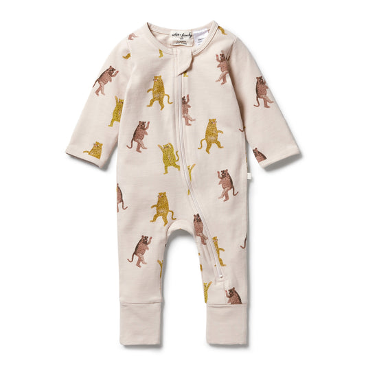 Wilson & Frenchy Organic Zipsuit with Feet Roar