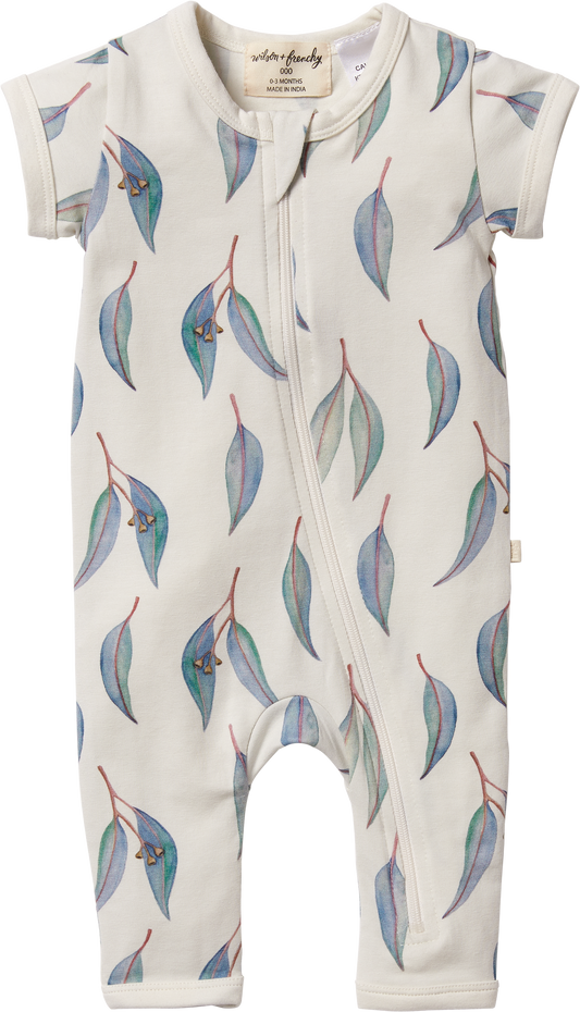 Wilson & Frenchy Boyleg Organic Zipsuit Blue Eucalyptus