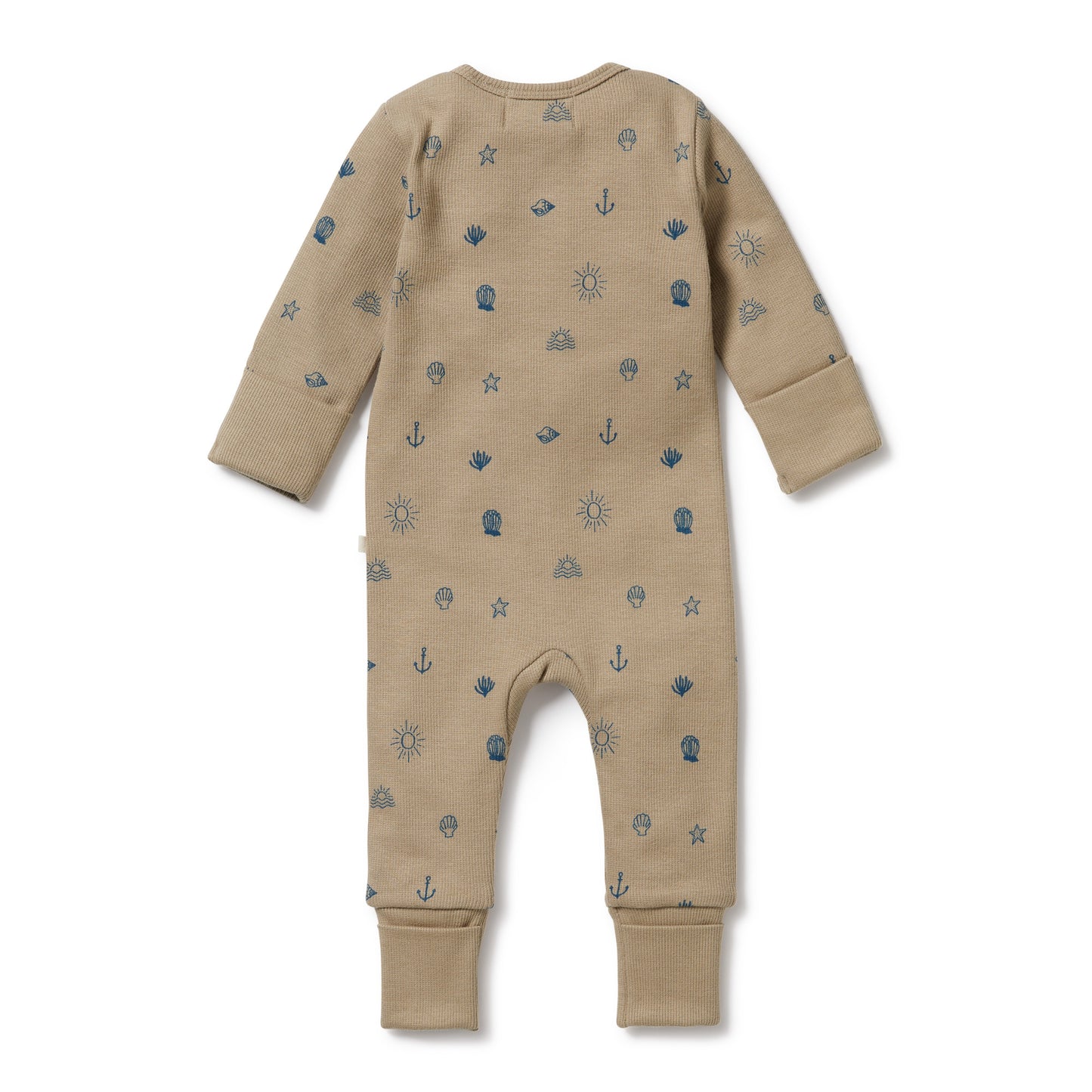 Wilson & Frenchy Organic Rib Zipsuit with Feet Summer Days