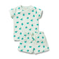 Wilson & Frenchy Organic Crinkle Short Sleeved Pyjamas Apple Papple