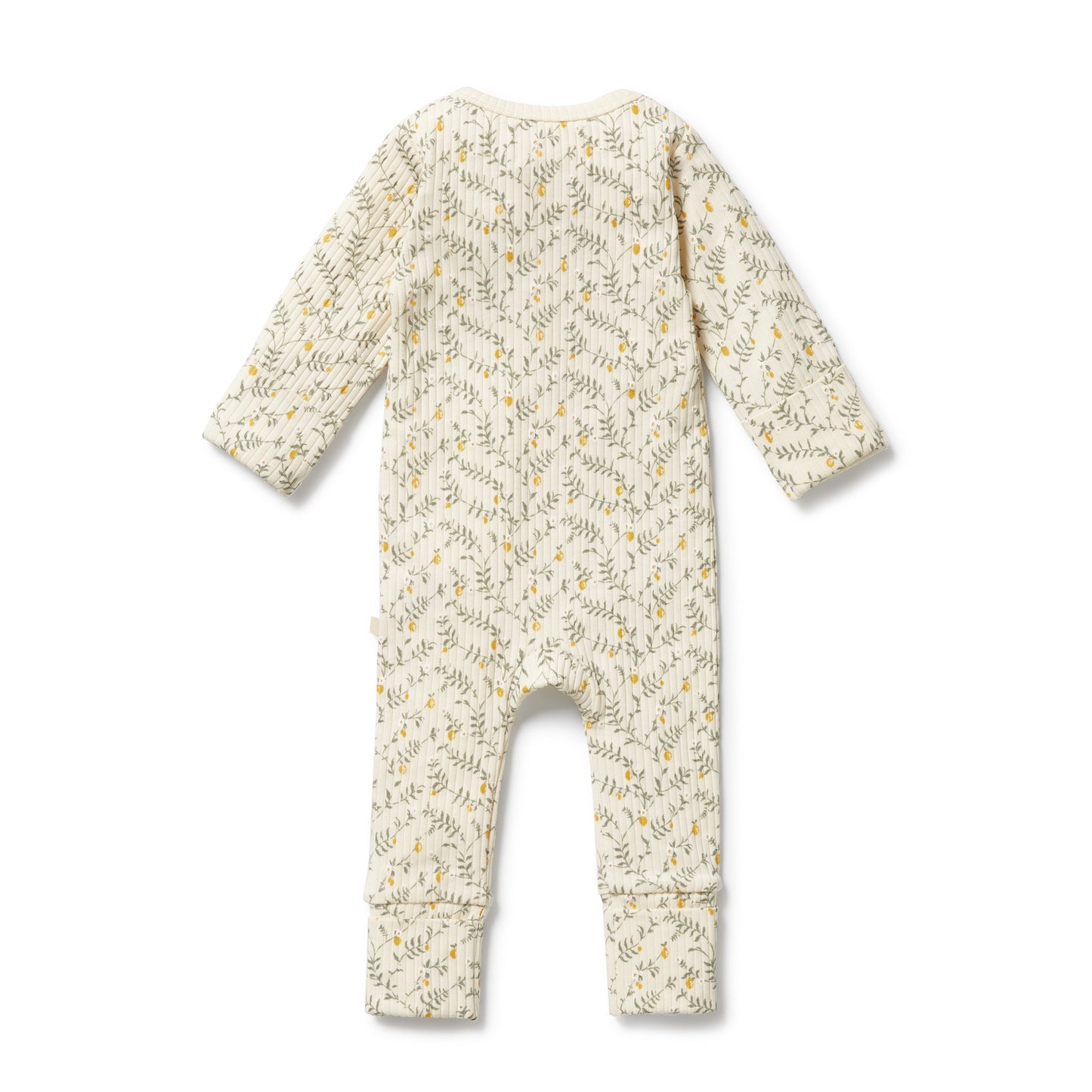 Wilson & Frenchy Organic Zipsuit with Feet Lemon Leaf