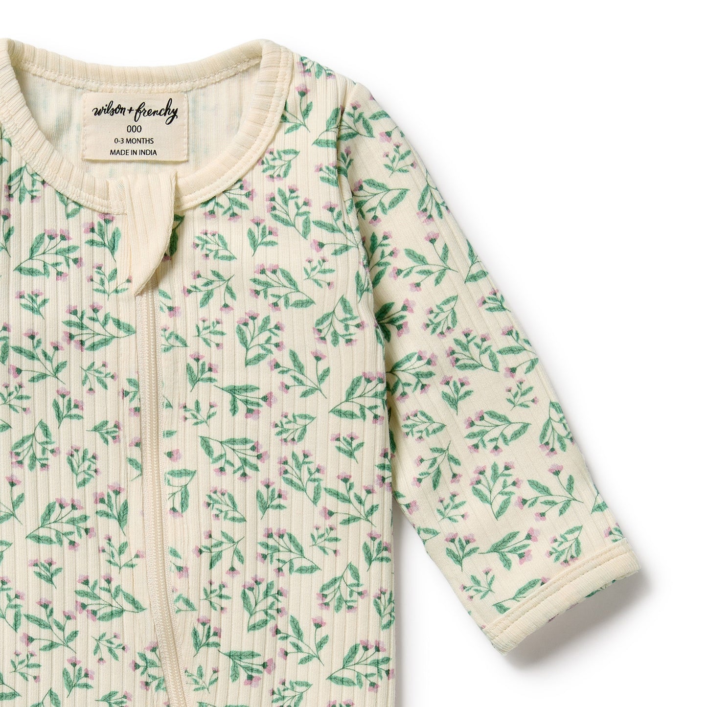 Wilson & Frenchy Organic Zipsuit with Feet Periwinkle