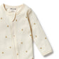 Wilson & Frenchy Organic Zipsuit with Feet Bee Mine