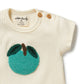Wilson & Frenchy Embroidered Organic Tee Apple Papple