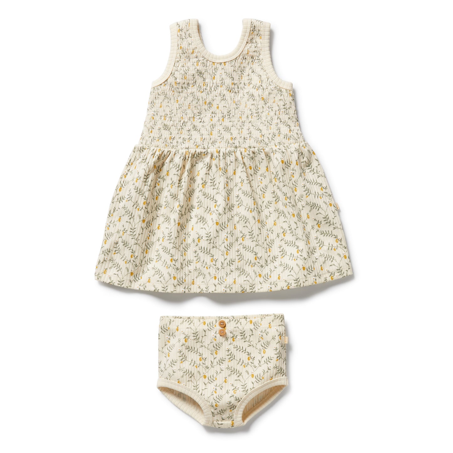 Wilson & Frenchy Organic Dress Set Lemon Leaf