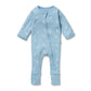 Wilson & Frenchy Organic Pointelle Zipsuit with Feet Sunny Seagulls