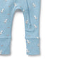 Wilson & Frenchy Organic Pointelle Zipsuit with Feet Sunny Seagulls