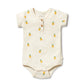 Wilson & Frenchy Organic Pointelle Henley Bodysuit Piney Pals