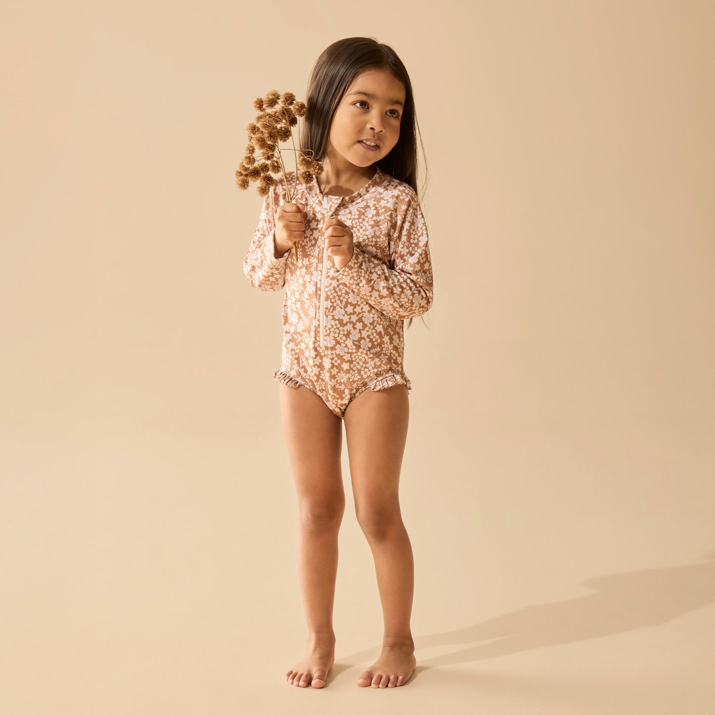 Wilson & Frenchy Girls Long Sleeved Swimsuit Hazel Floral