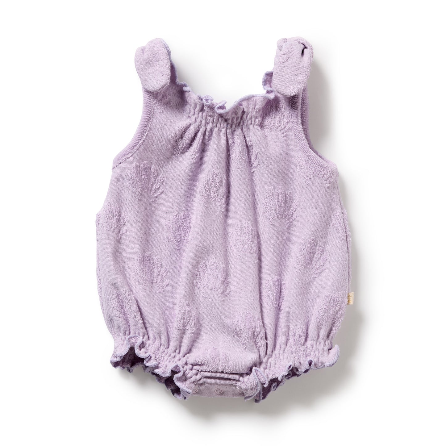 Wilson & Frenchy Organic Terry Tie Playsuit Lavender Shells