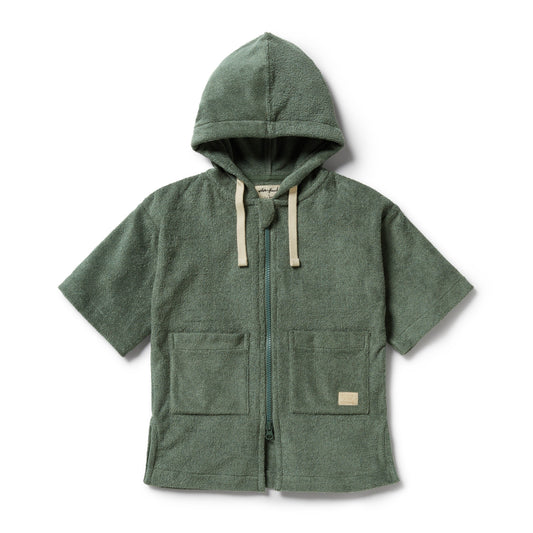 Wilson & Frenchy Organic Terry Hooded Towel Moss