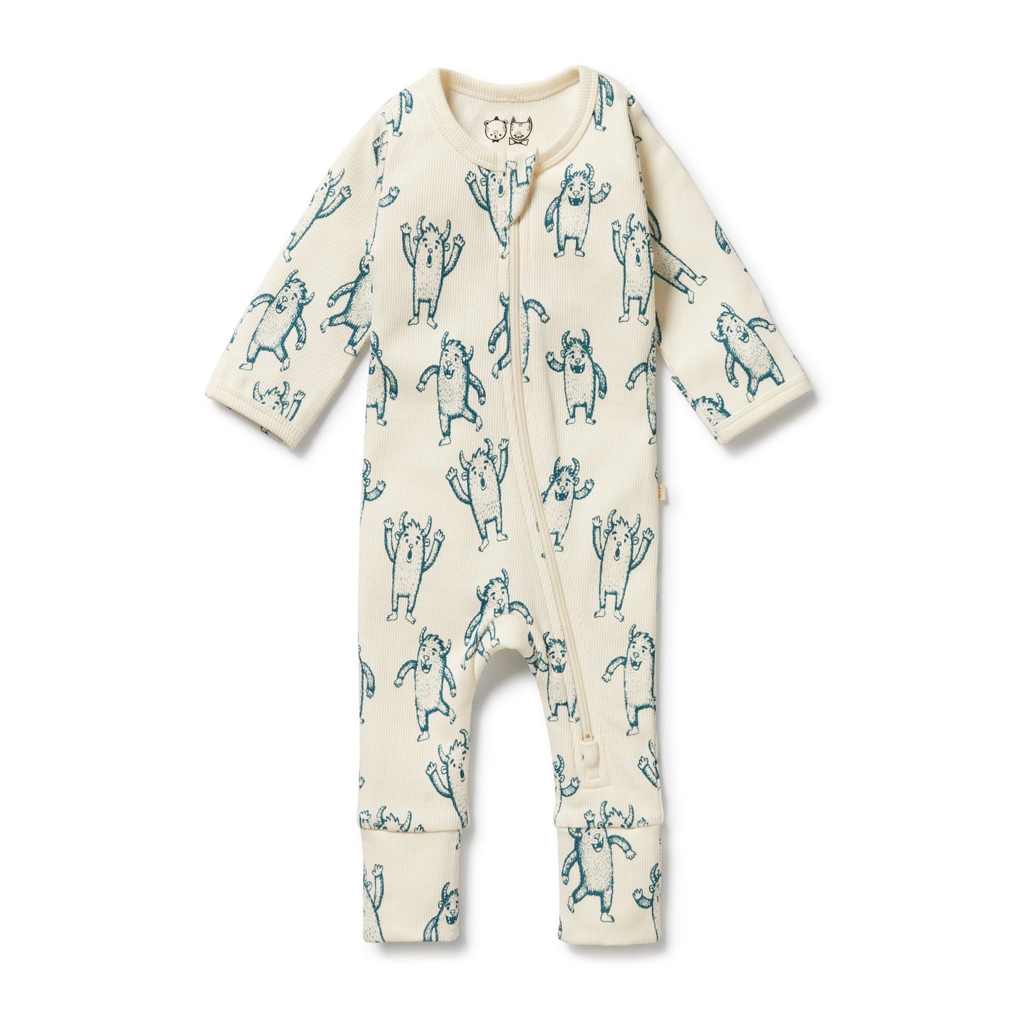 Wilson & Frenchy Organic Zipsuit with Feet Yeti