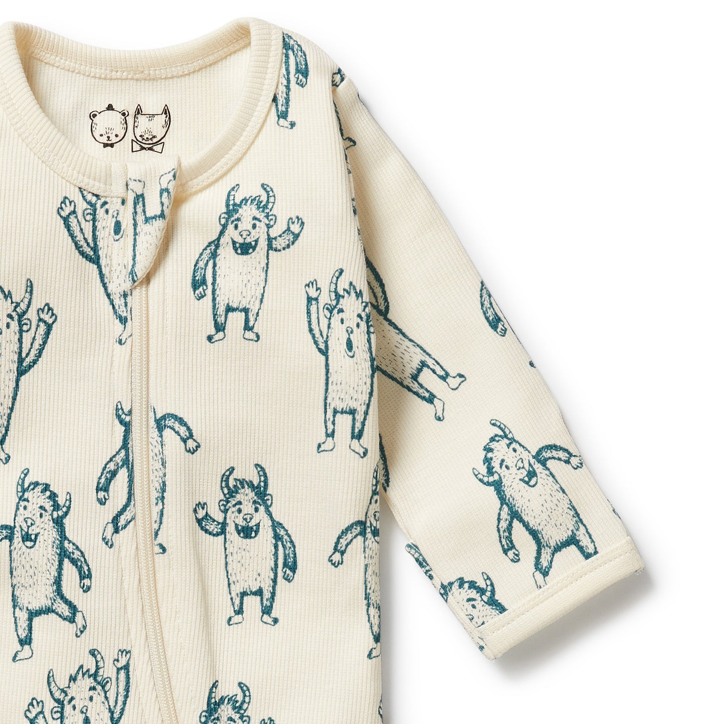 Wilson & Frenchy Organic Zipsuit with Feet Yeti