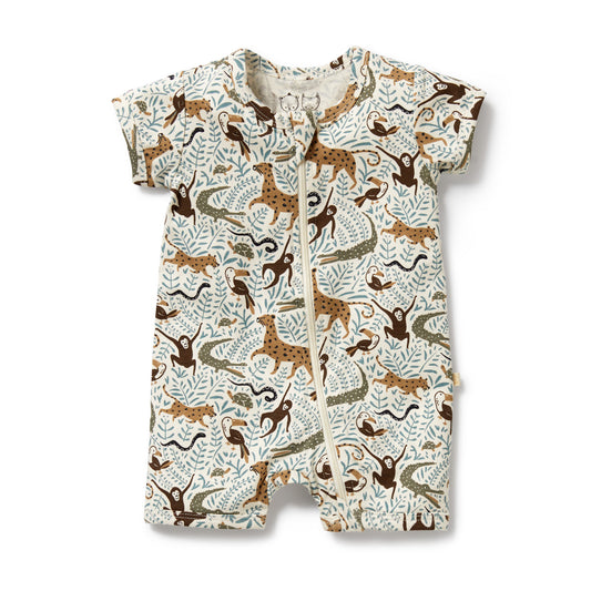 Wilson & Frenchy Organic Boyleg Zipsuit Mini Jungle