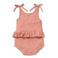 Wilson & Frenchy Organic Knitted Pointelle Playsuit Petal Pink