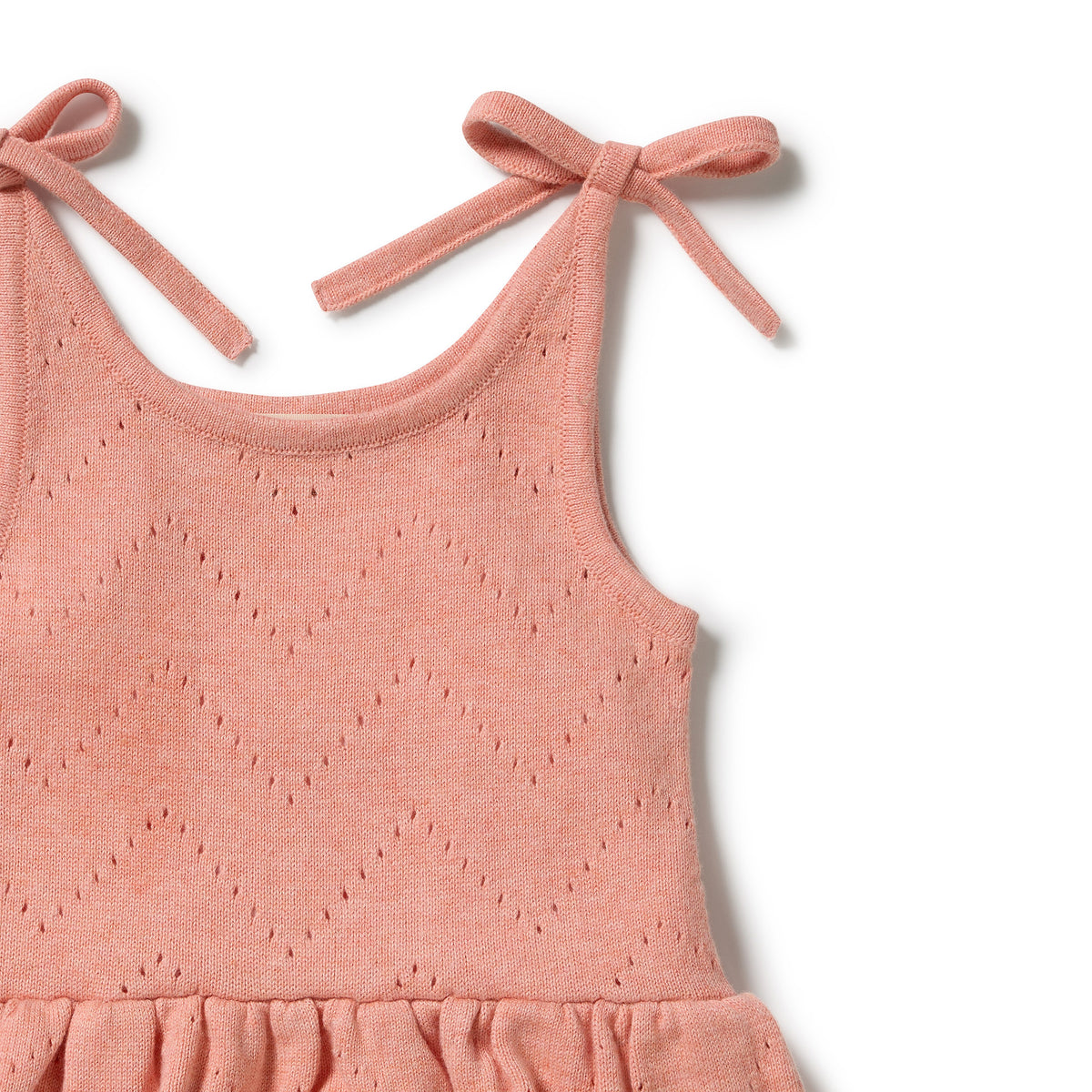 Wilson & Frenchy Organic Knitted Pointelle Playsuit Petal Pink
