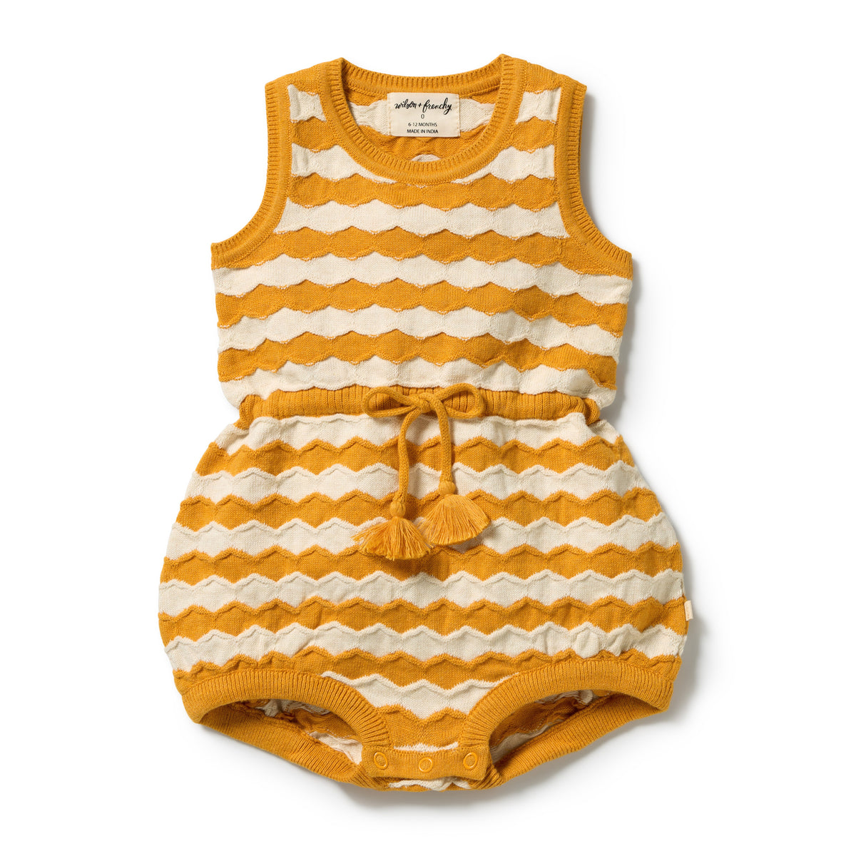 Wilson & Frenchy Organic Knitted Chevron Bodysuit Marmalade