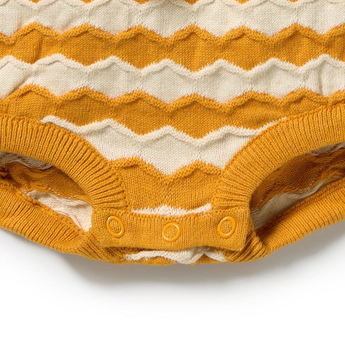 Wilson & Frenchy Organic Knitted Chevron Bodysuit Marmalade