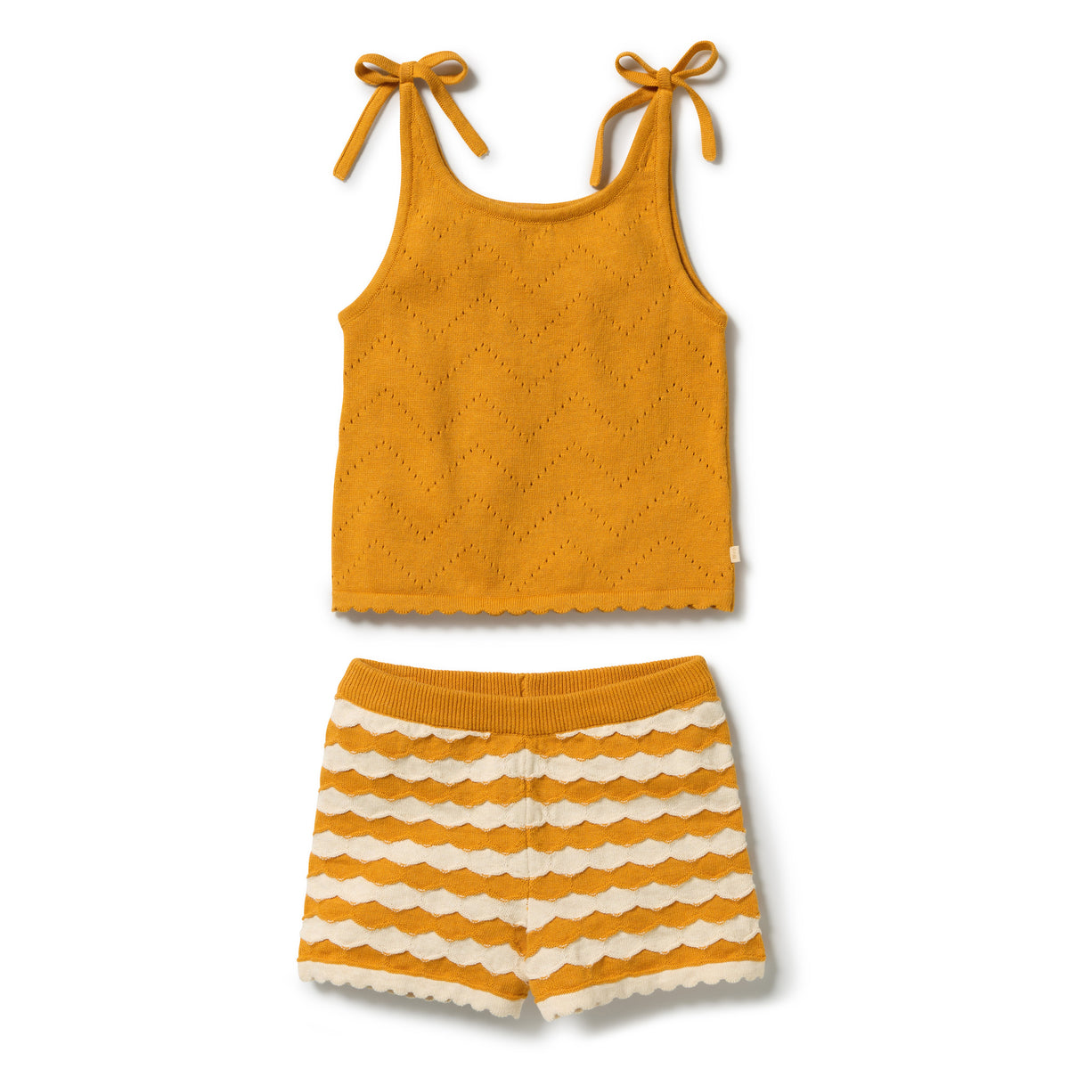 Wilson & Frenchy Organic Knitted Chevron Set Marmalade