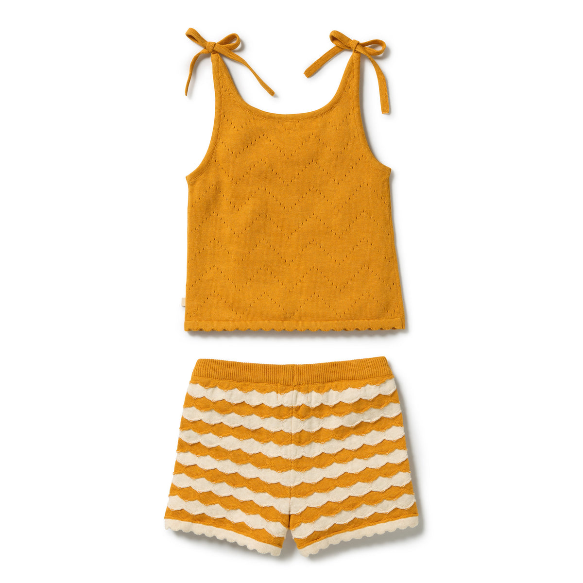 Wilson & Frenchy Organic Knitted Chevron Set Marmalade