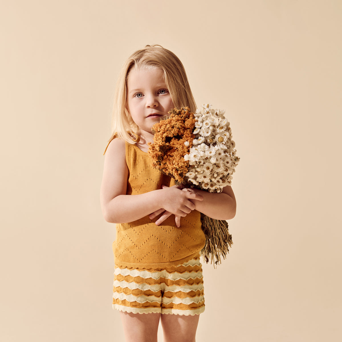 Wilson & Frenchy Organic Knitted Chevron Set Marmalade