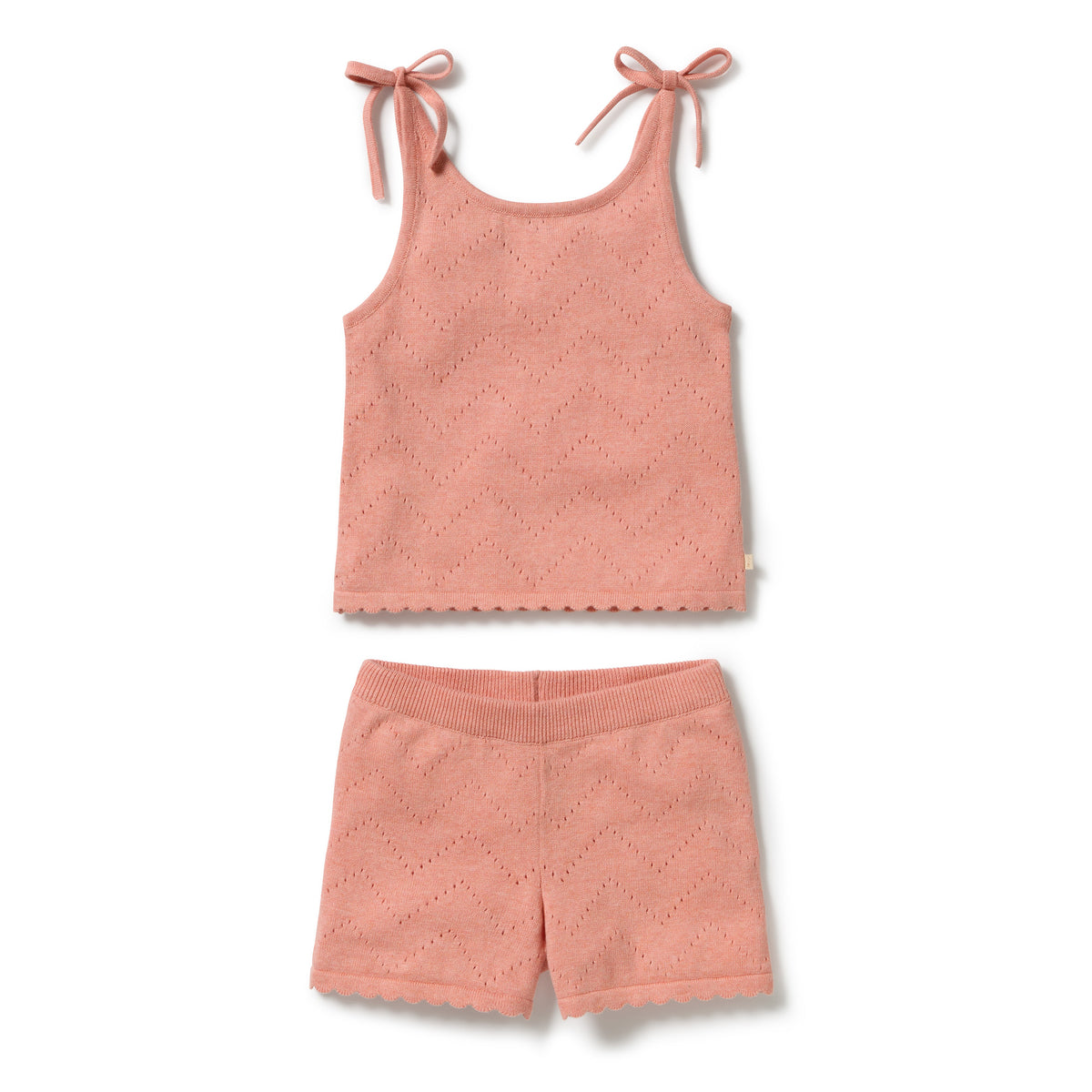 Wilson & Frenchy Organic Knitted Pointelle Set Petal Pink